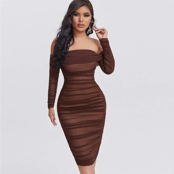 Dresses | Ruched Off Shoulder Mesh Bodycon Dress | Poshmark Dresses | Ruched Off Shoulder Mesh Bodycon Dress | Poshmark